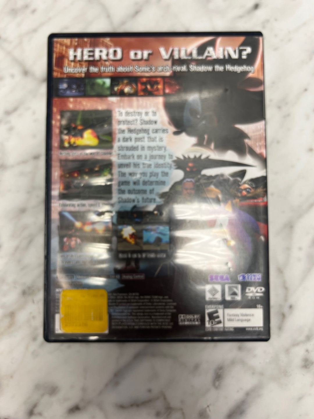 Shadow the Hedgehog for PS2 Playstation 2 CASE AND MANUAL ONLY    CO11624