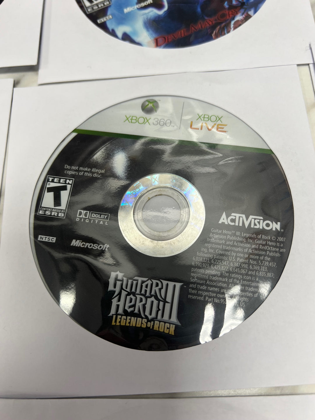 Guitar Hero III Legends of Rock Xbox 360 DISC ONLY DO11724