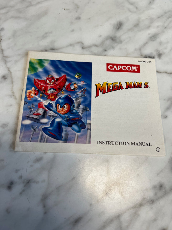 Mega Man 5 NES Original Nintendo MANUAL ONLY Written on!! MO82625