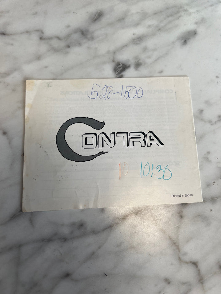 Contra NES Original Nintendo MANUAL ONLY Stains/Writing MO82625