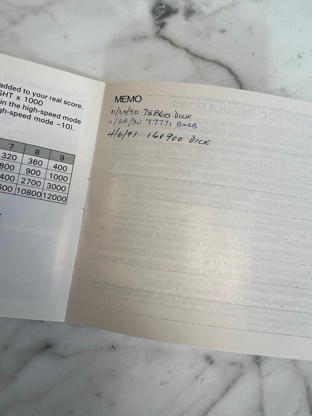 Tetris NES Original Nintendo MANUAL ONLY Written In MO82625