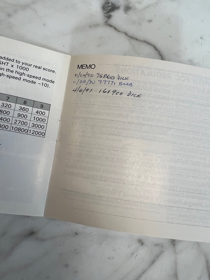 Tetris NES Original Nintendo MANUAL ONLY Written In MO82625