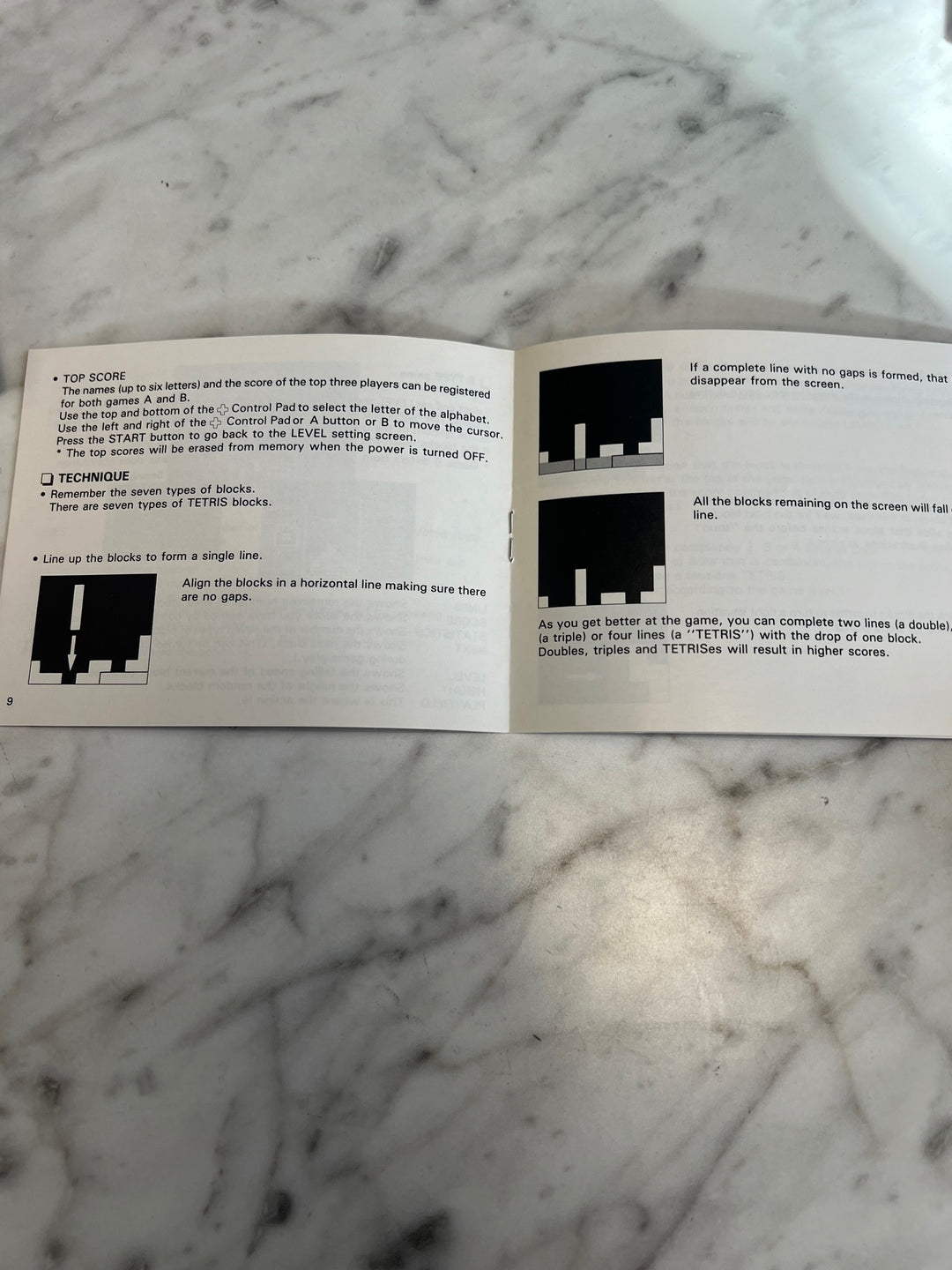 Tetris NES Original Nintendo MANUAL ONLY Written In MO82625