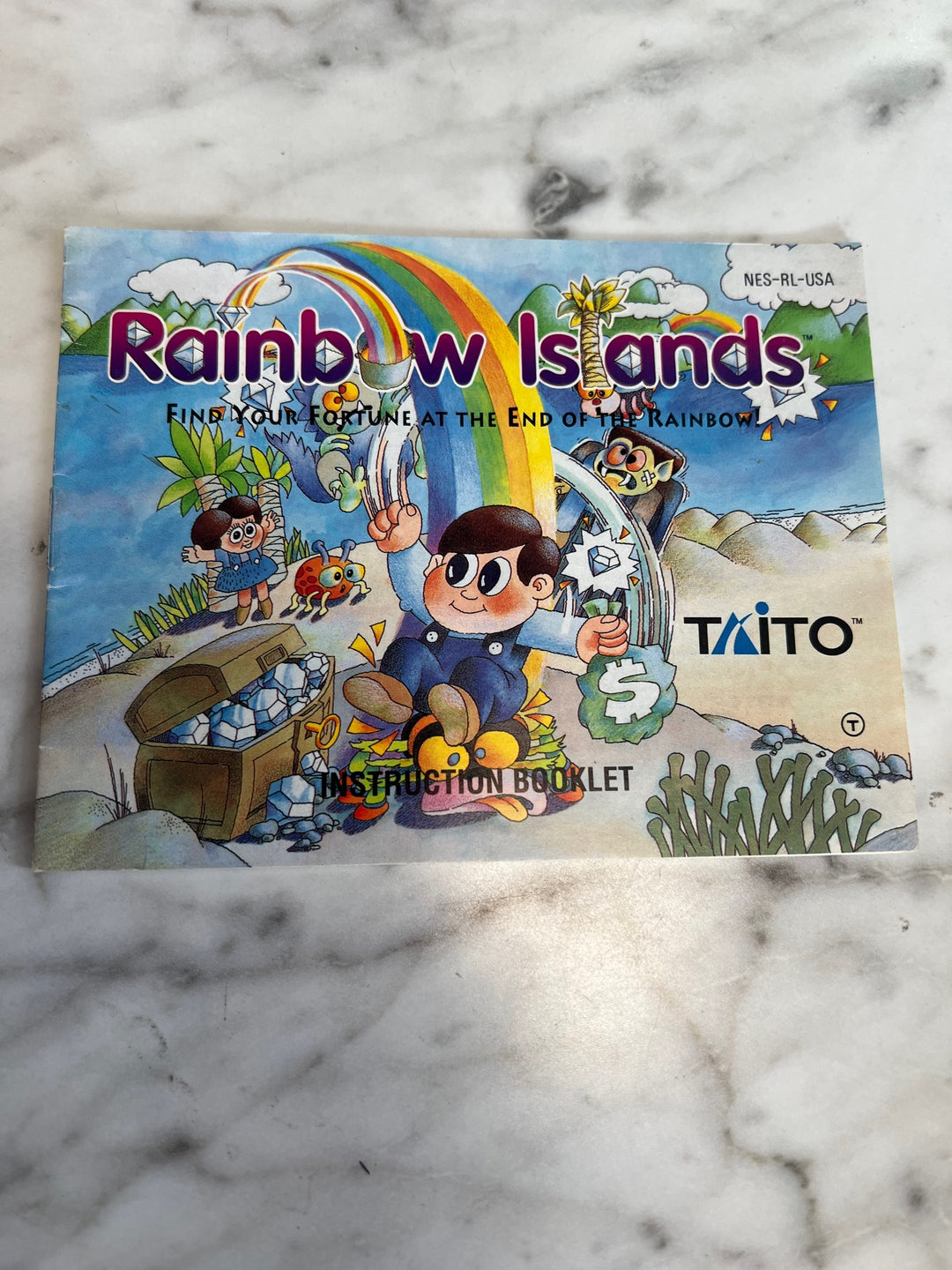 Rainbow Islands NES Original Nintendo MANUAL ONLY Torn Pages MO82625