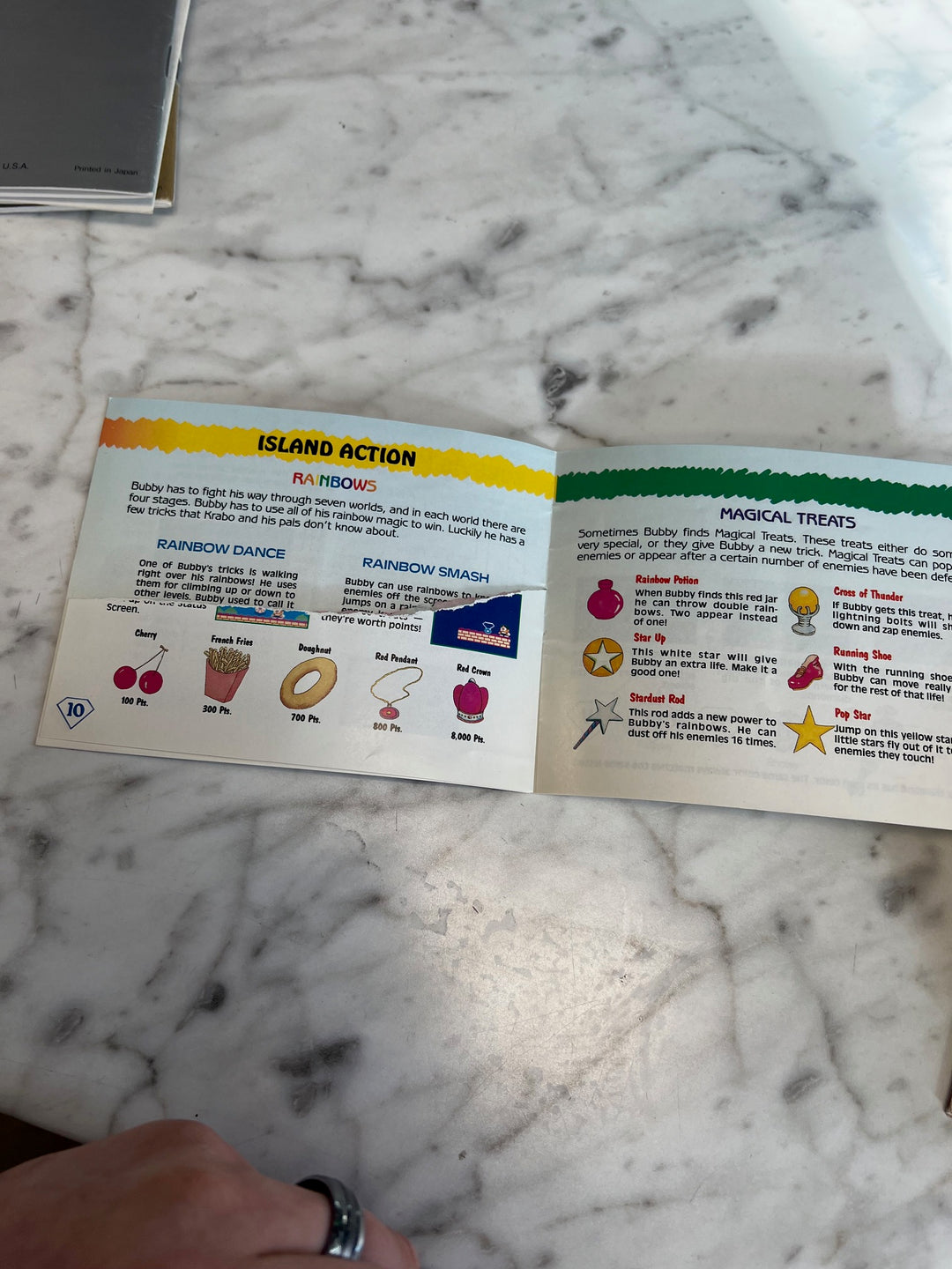 Rainbow Islands NES Original Nintendo MANUAL ONLY Torn Pages MO82625