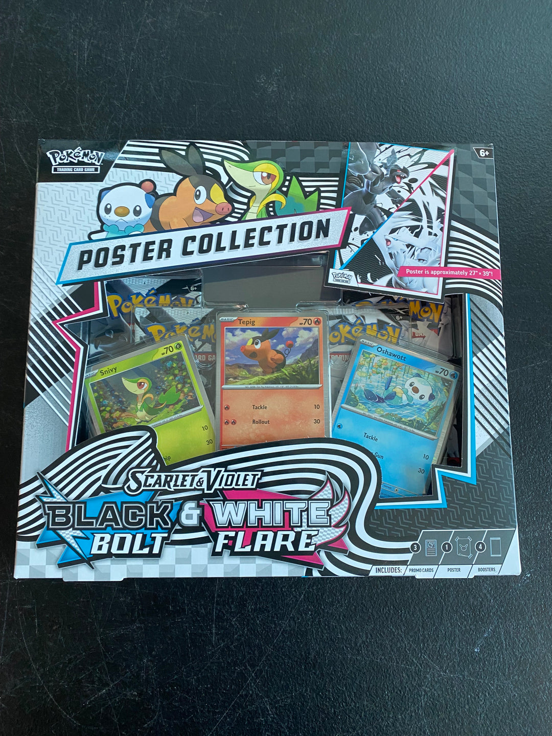 Pokemon TCG Scarlet & Violet Black Bolt & White Flare Unova Poster Collection Box