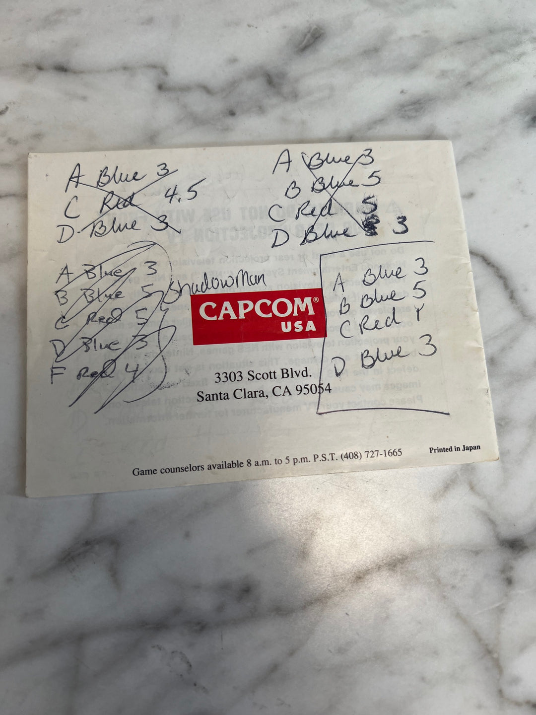 Mega Man 3 NES Original Nintendo MANUAL ONLY Written in! MO82625