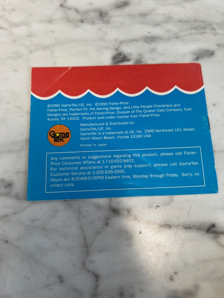 Fisher Price Perfect Fit NES Original Nintendo MANUAL ONLY MO82625