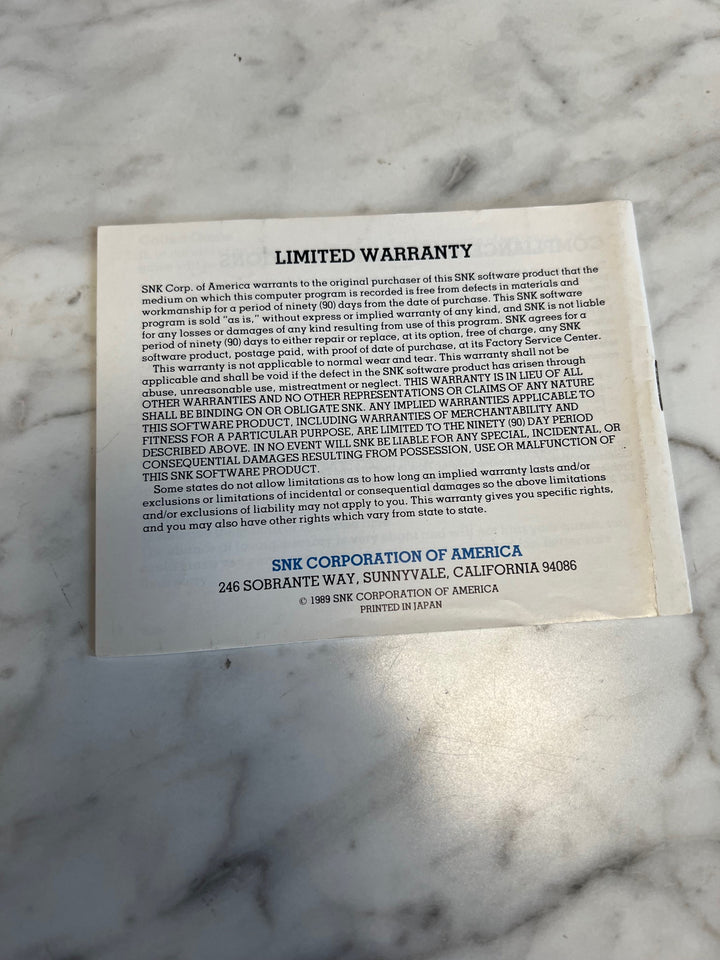 Baseball Stars NES Original Nintendo MANUAL ONLY MO82625