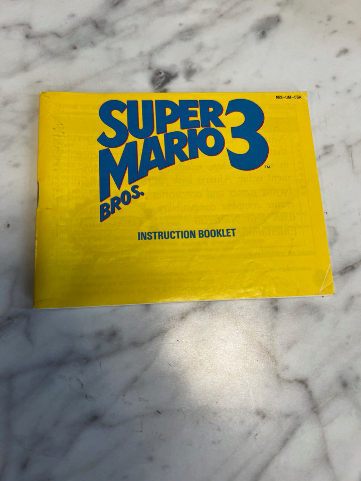 Super Mario Bros 3 NES-UM-USA NES Original Nintendo MANUAL ONLY MO82625