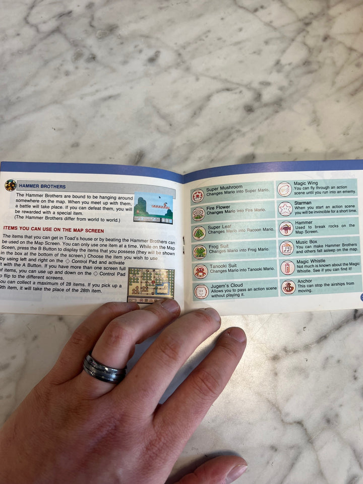 Super Mario Bros 3 NES-UM-USA NES Original Nintendo MANUAL ONLY MO82625