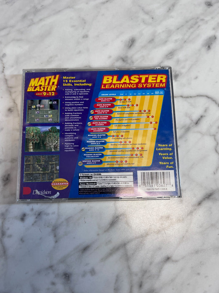 Math Blaster Ages 9-12 PC Mac CD-ROM in Jewel Case PC121025