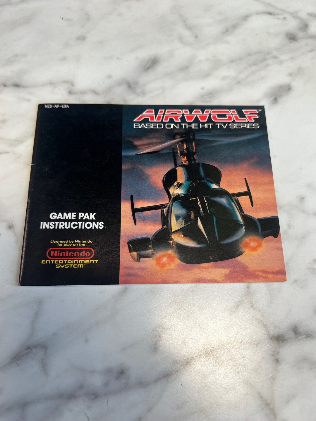Airwolf NES Original Nintendo MANUAL ONLY MO82625