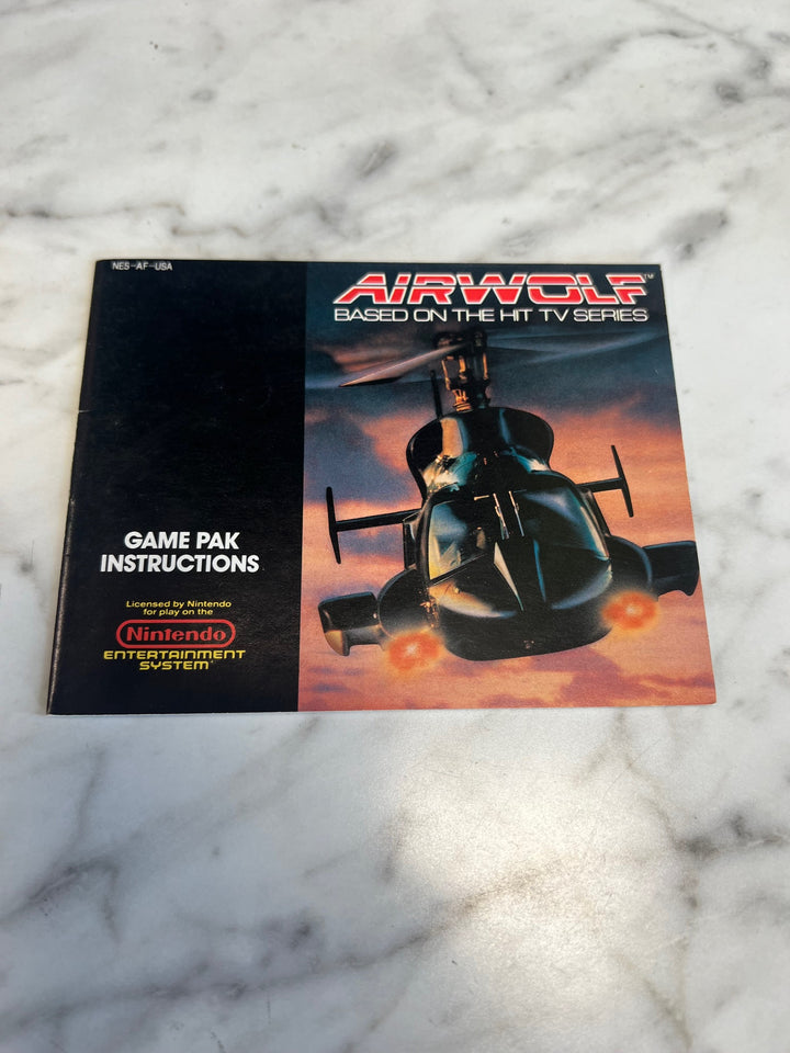 Airwolf NES Original Nintendo MANUAL ONLY MO82625