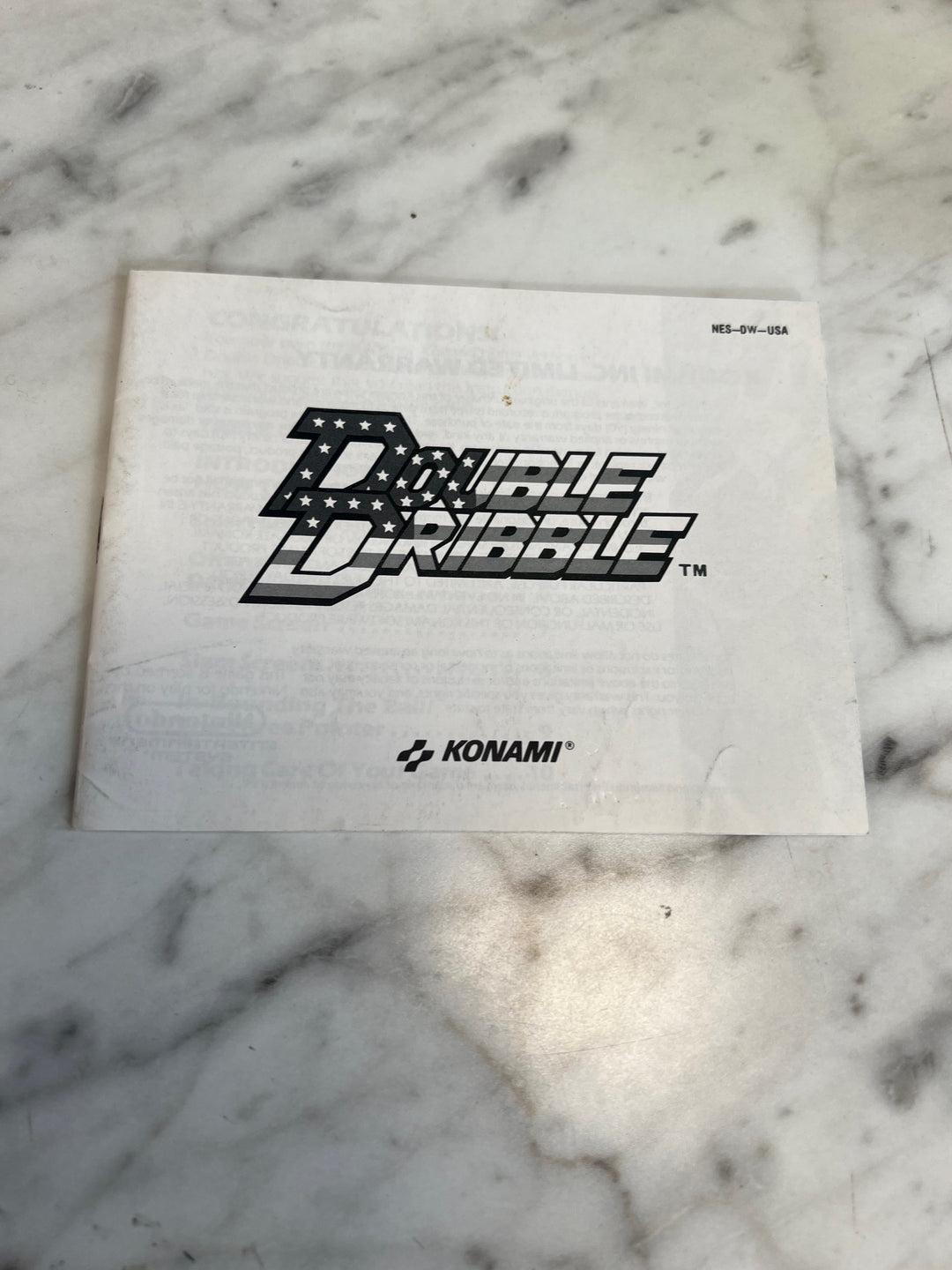 Double Dribble NES Original Nintendo MANUAL ONLY MO82625