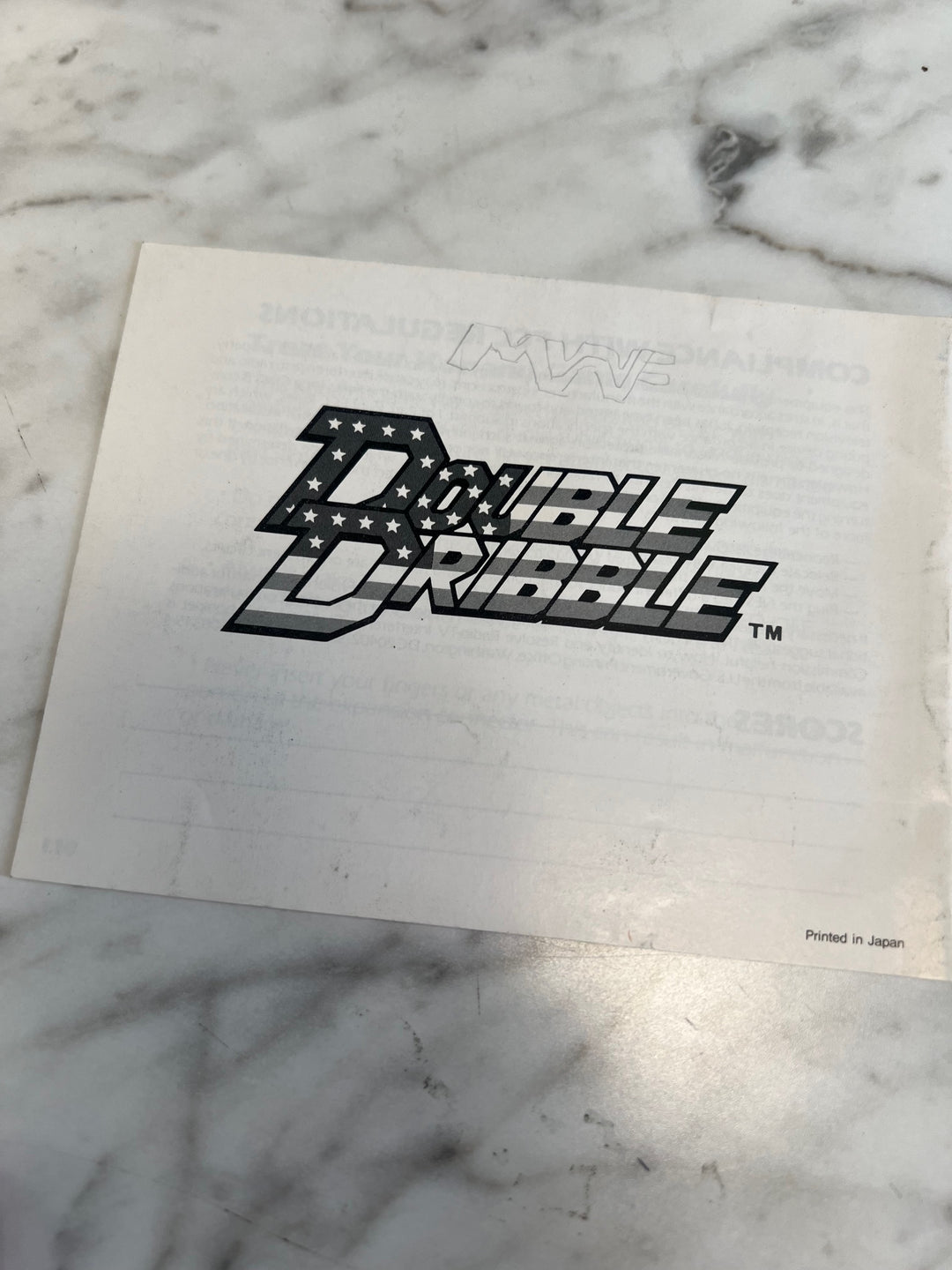 Double Dribble NES Original Nintendo MANUAL ONLY MO82625