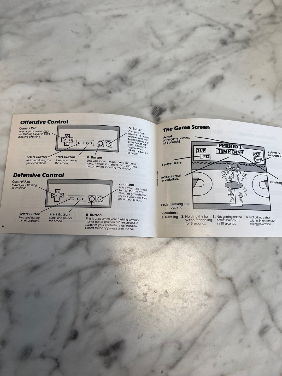 Double Dribble NES Original Nintendo MANUAL ONLY MO82625