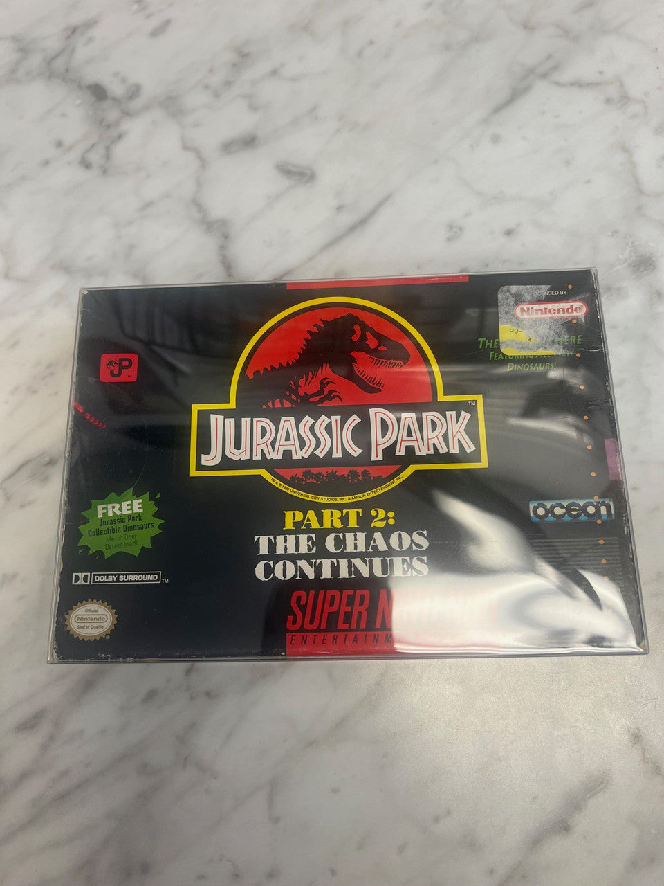 Jurassic Park Part 2: The Chaos Continues Super Nintendo SNES Box and Manual Only