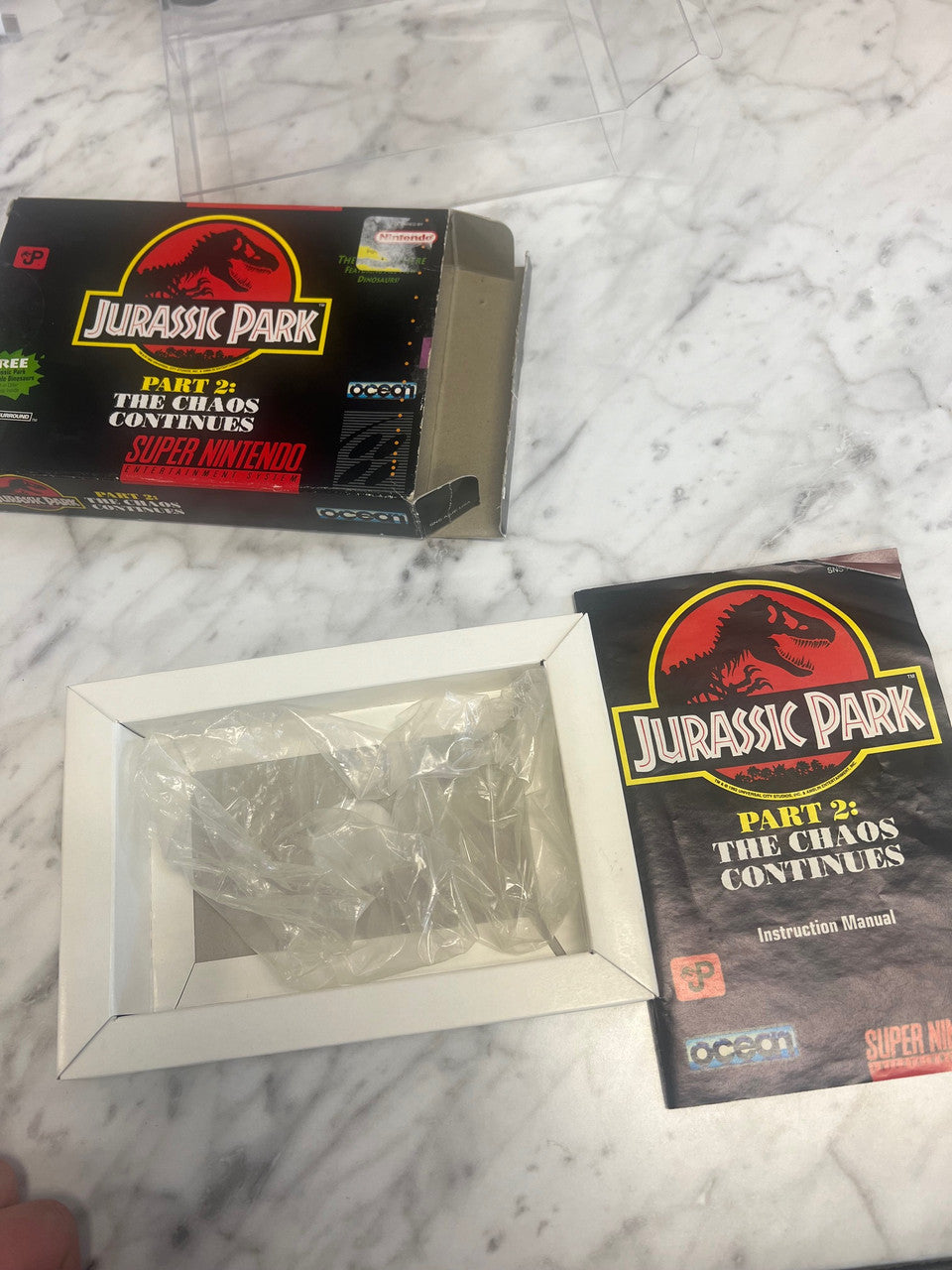 Jurassic Park Part 2: The Chaos Continues Super Nintendo SNES Box and Manual Only