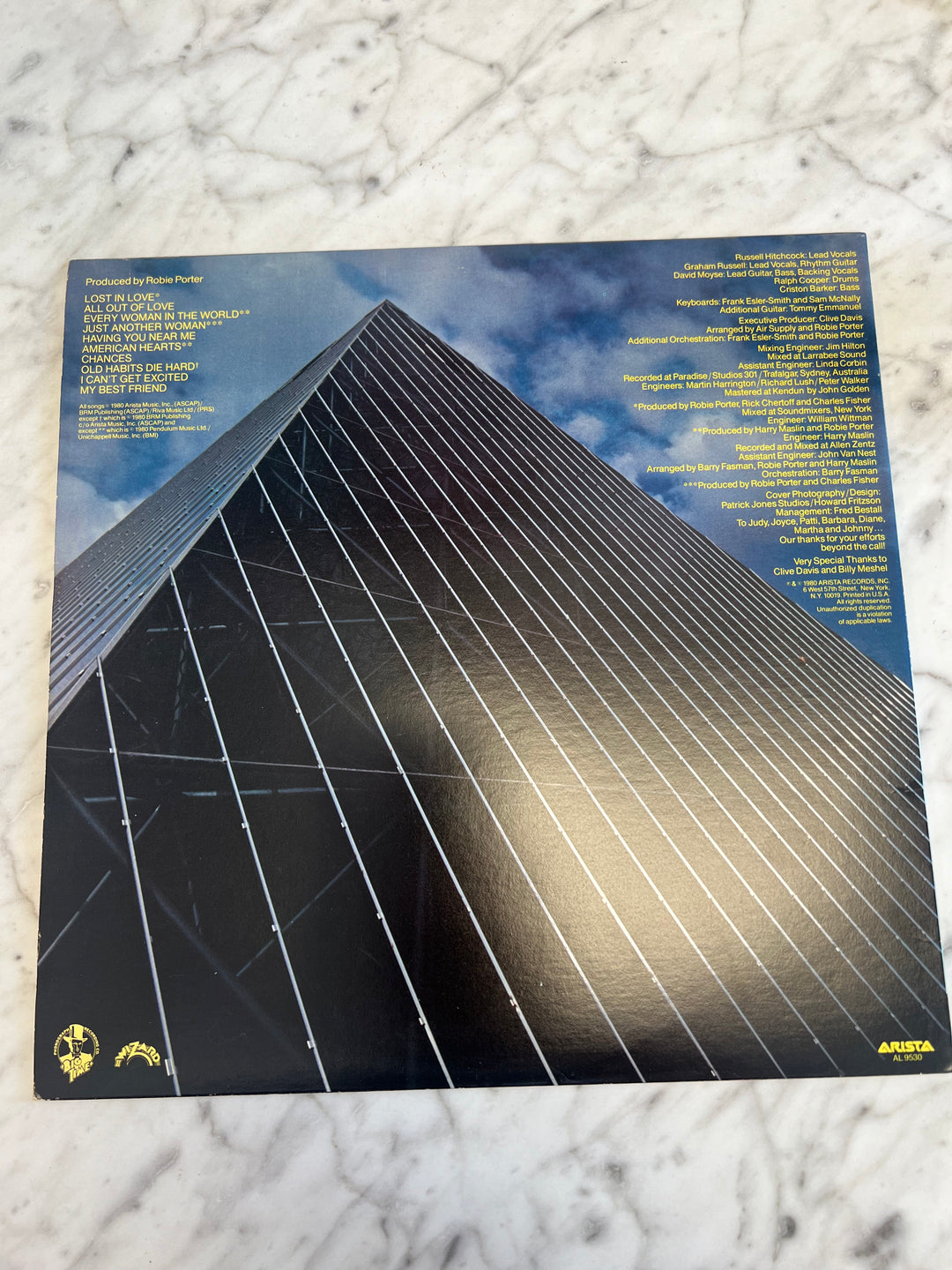 Air Supply - Lost in Love Vinyl Record AL9530