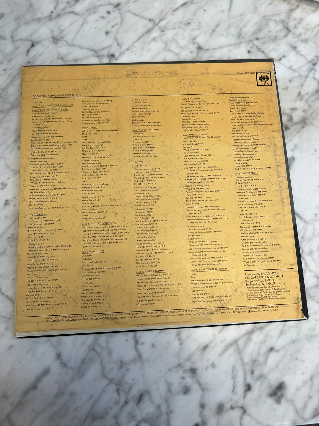 Simon and Garfunkel - Bookends Vinyl Record KCS9529