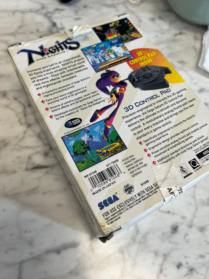 Nights Into Dreams Sega Saturn big box Controller included no game