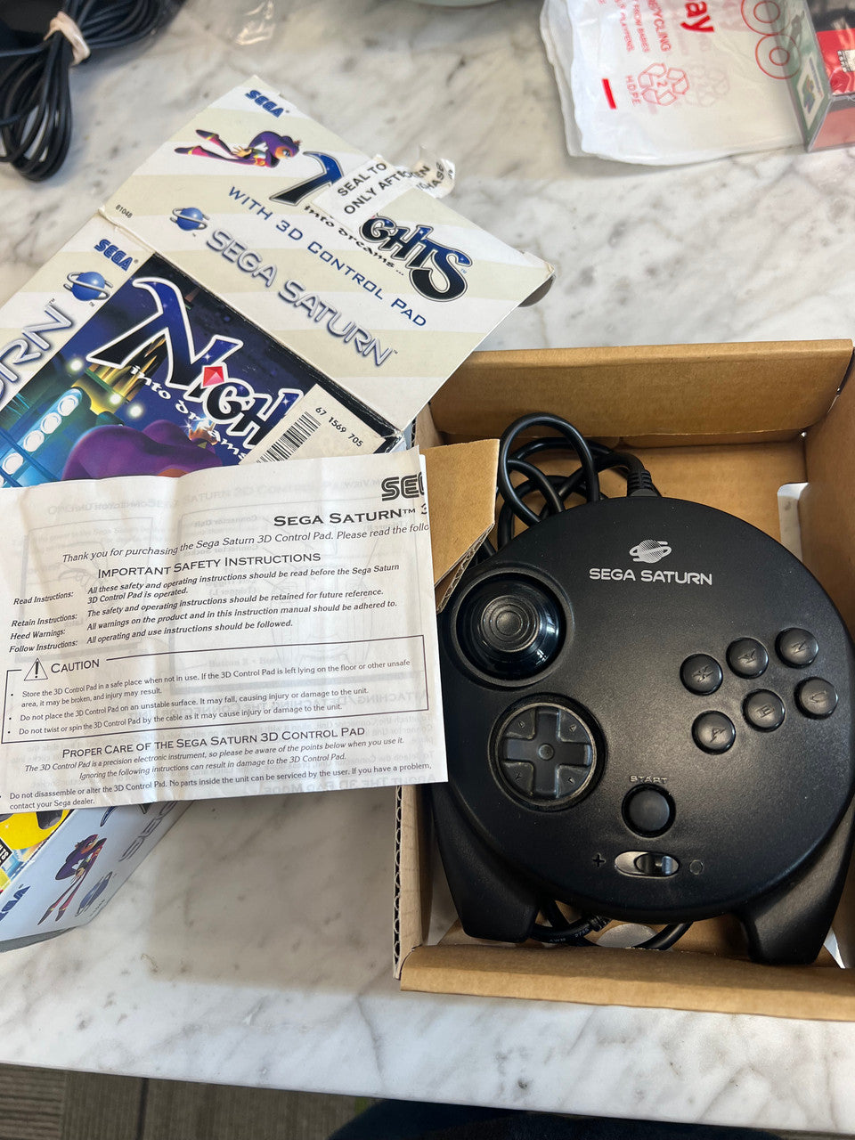 Nights Into Dreams Sega Saturn big box Controller included no game