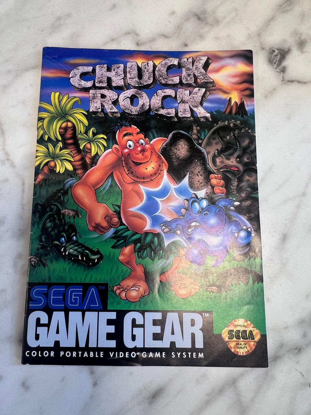 Chuck Rock Sega Game Gear MANUAL ONLY MO82625