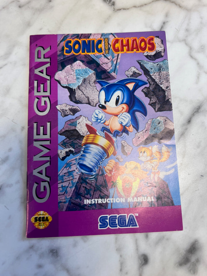 Sonic Chaos Sega Game Gear MANUAL ONLY MO82625
