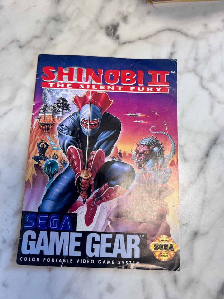 Shinobi II The Silent Fury Sega Game Gear MANUAL ONLY MO82625