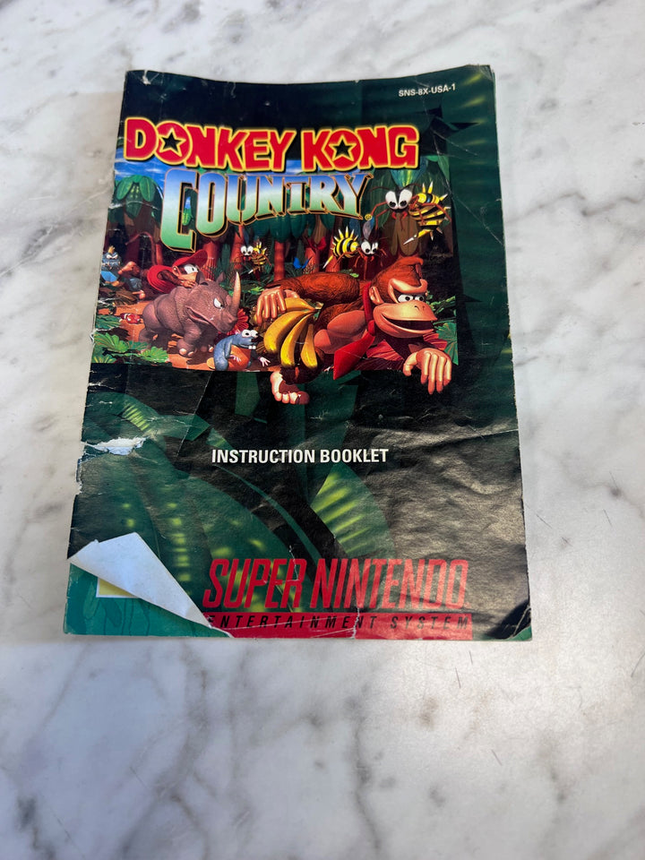 Donkey Kong Country SNES Super Nintendo WORN MANUAL ONLY MO82625