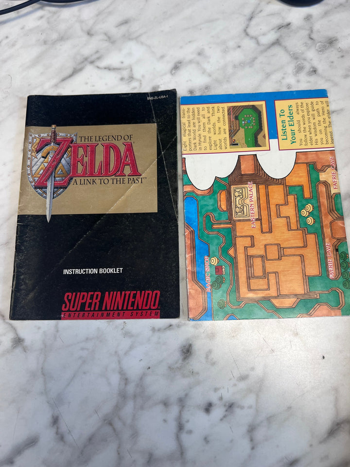Legend of Zelda A Link to the Past SNES Super Nintendo MANUAL & MAP ONLY MO82625