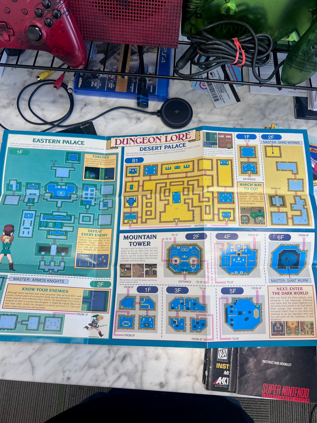 Legend of Zelda A Link to the Past SNES Super Nintendo MANUAL & MAP ONLY MO82625