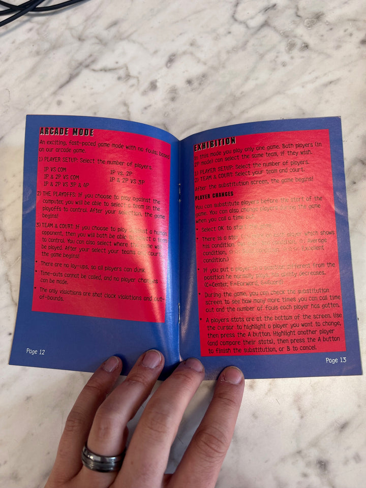 NBA Give 'n Go SNES Super Nintendo MANUAL ONLY MO82625