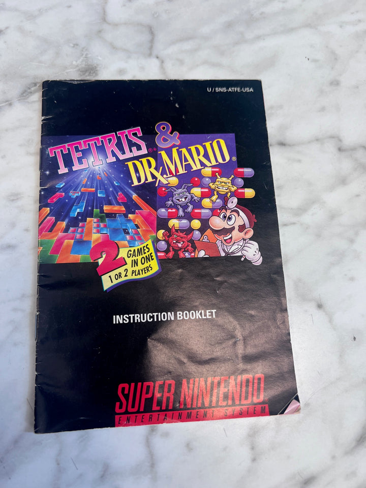 Tetris & Dr. Mario SNES Super Nintendo MANUAL ONLY  MO82625