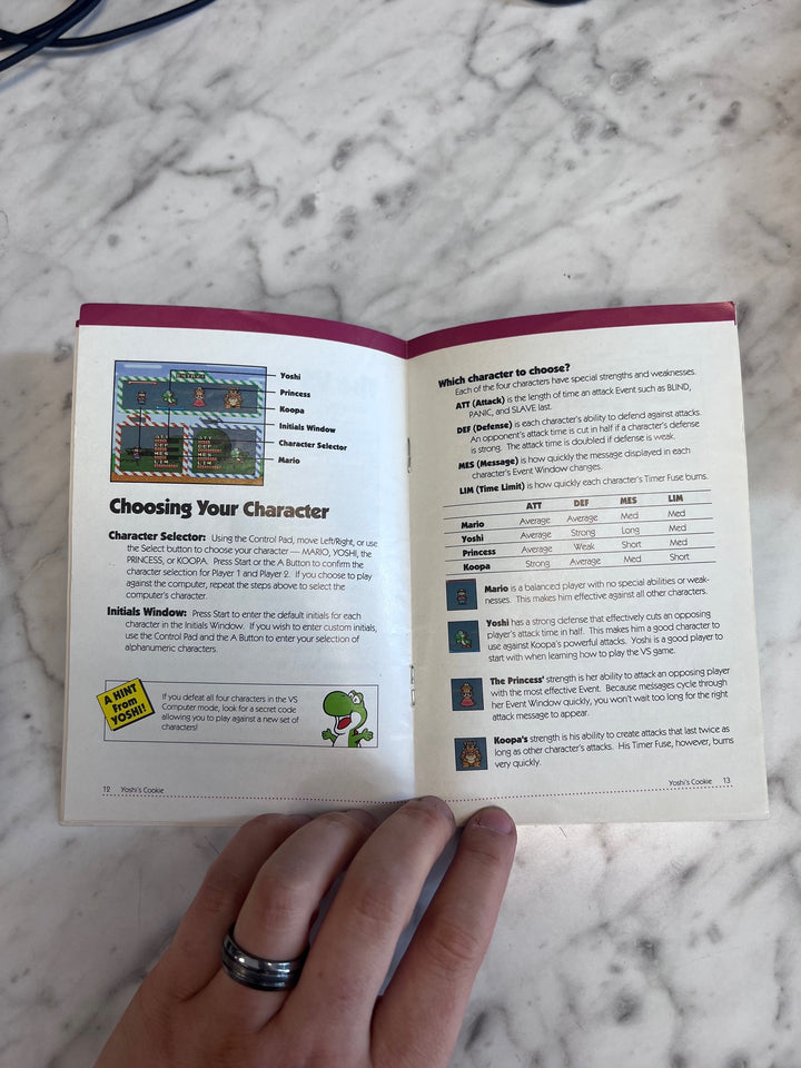 Yoshi's Cookie SNES Super Nintendo MANUAL ONLY  MO82625