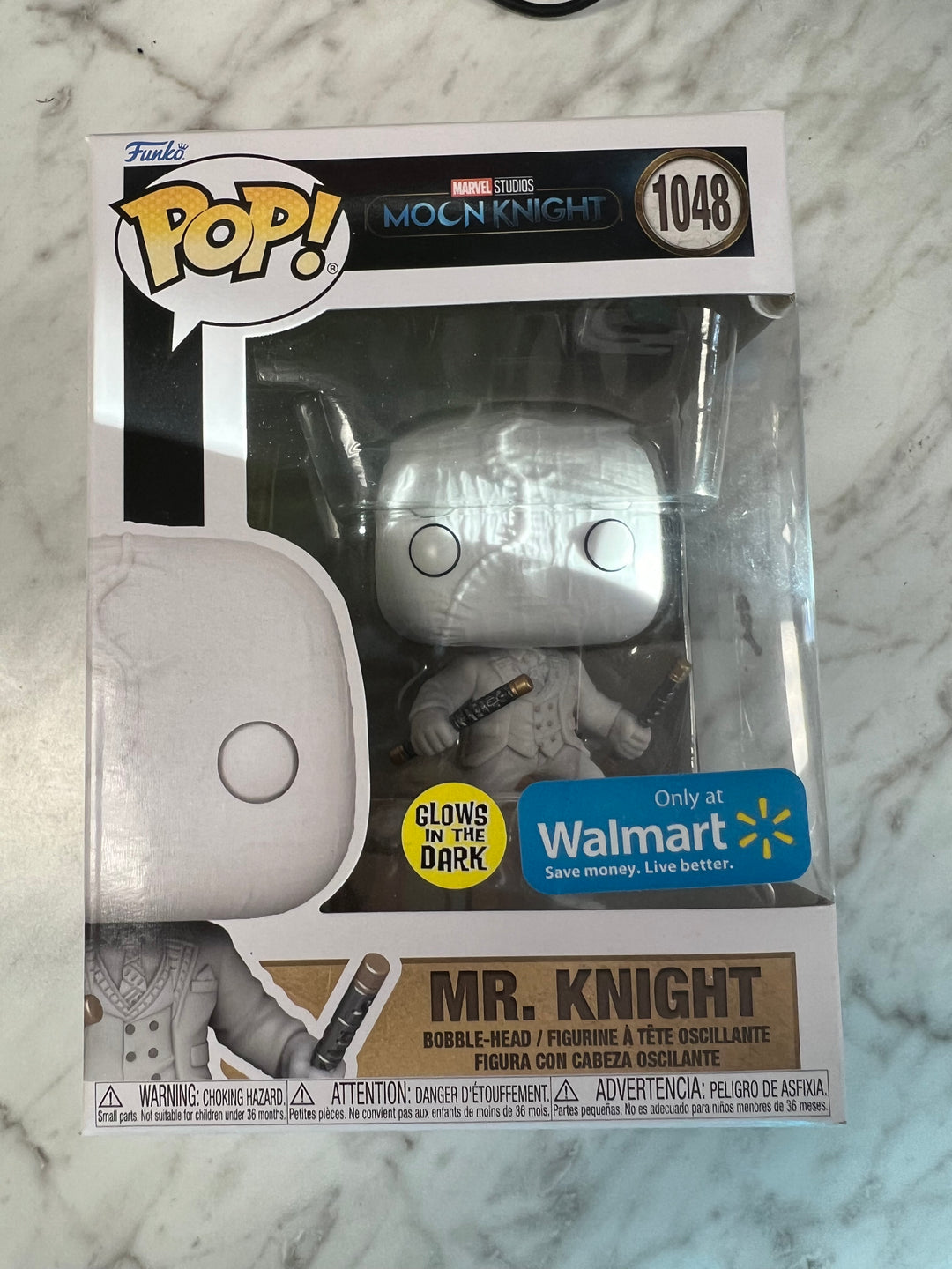 Funko Pop! Marvel: Mr Knight #1048 Moon Knight (Glows In Dark) Walmart Exclusive FP111124