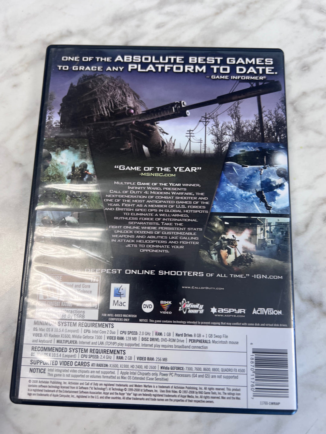 Call of Duty 4 Modern Warfare MAC DVD-ROM PC82625