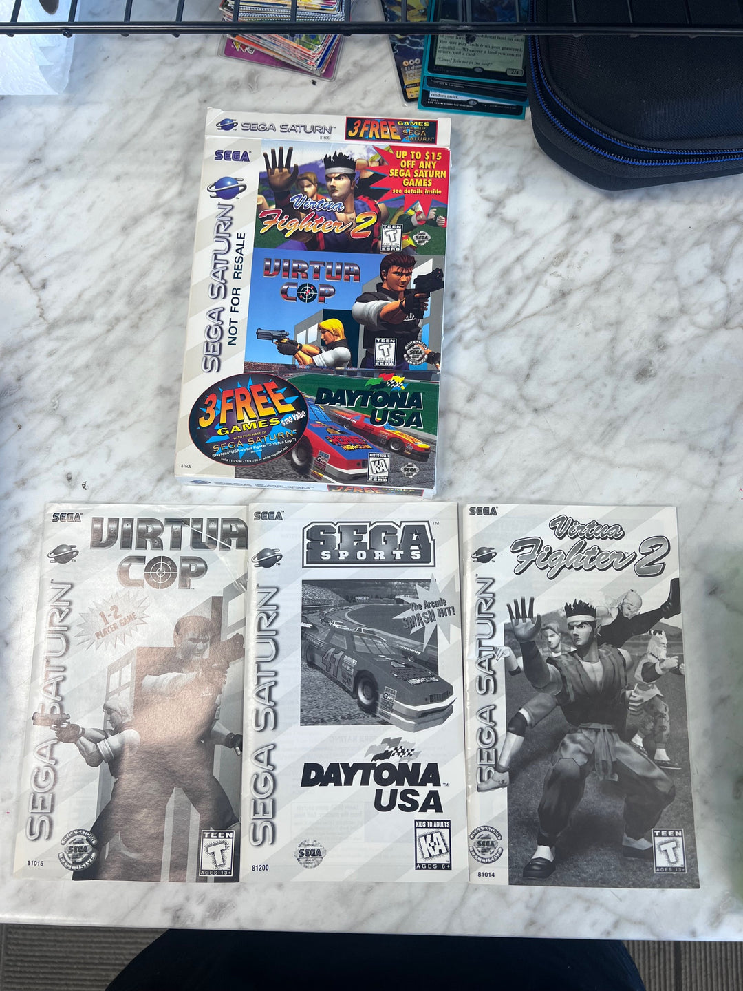 Sega Saturn 3 Free Games Pack BOX & MANUALS ONLY CO82725