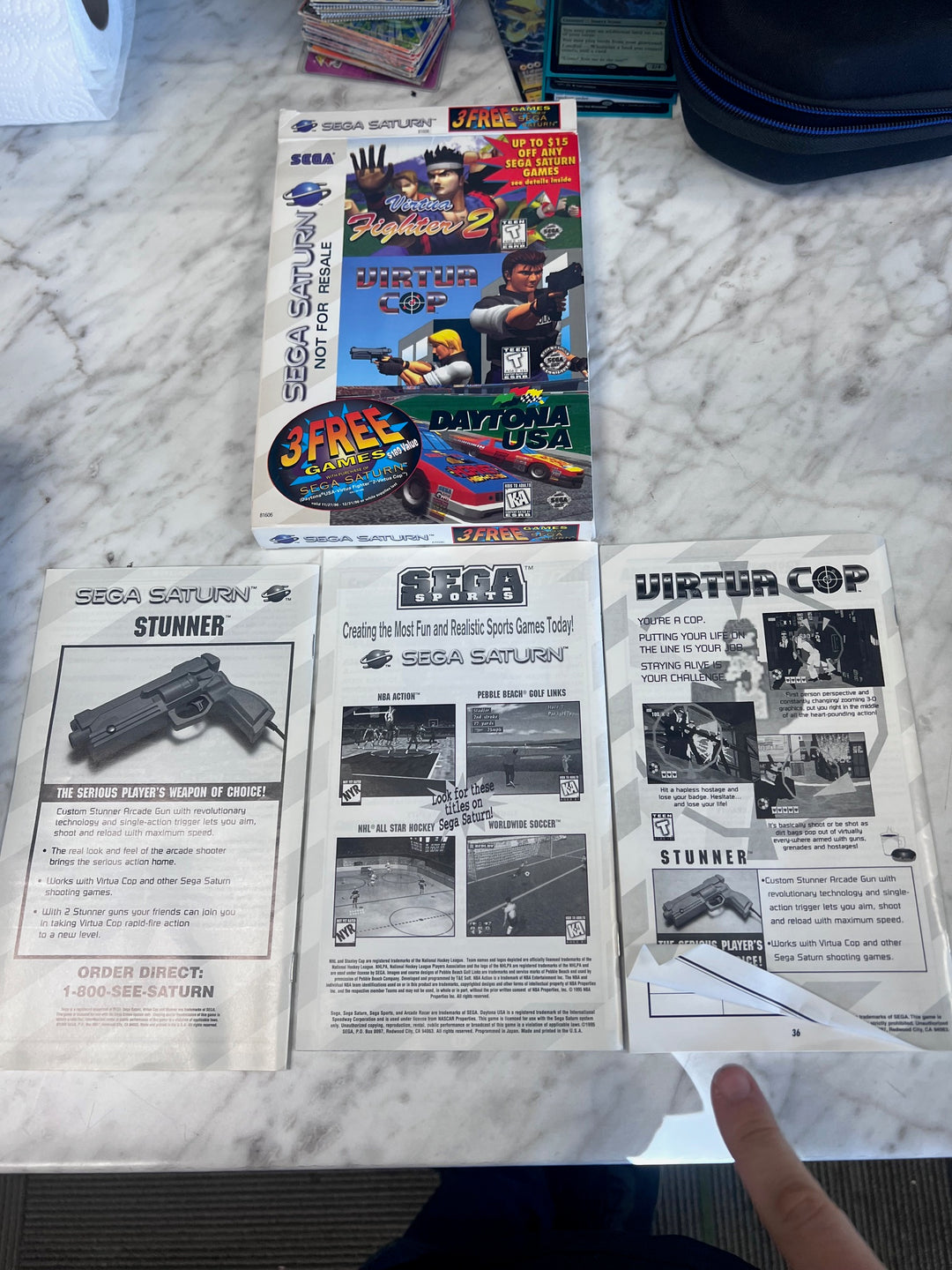 Sega Saturn 3 Free Games Pack BOX & MANUALS ONLY CO82725