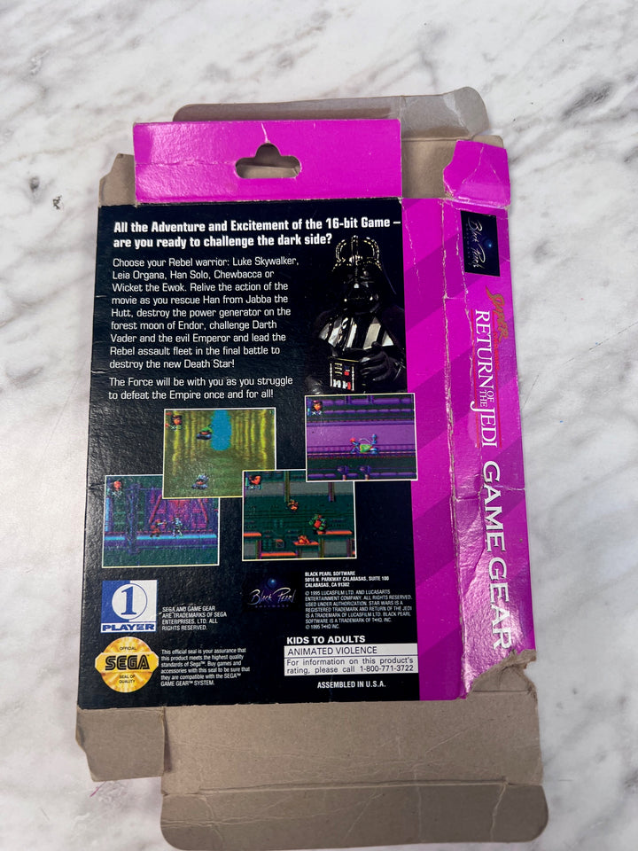 Super Return of the Jedi Sega Game Gear BOX & MANUAL ONLY Squished CO82725