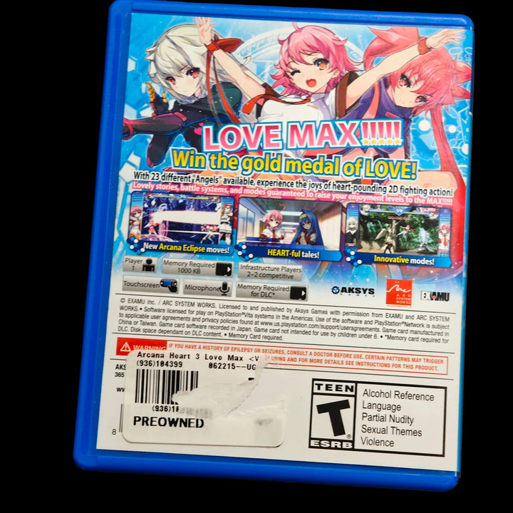 Arcana Heart 3: Love Max!!!!! PS Vita Playstation CASE ONLY - CO62726