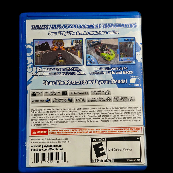 Mod Nation Racers Roadtrip PS Vita Playstation CASE ONLY - CO62726
