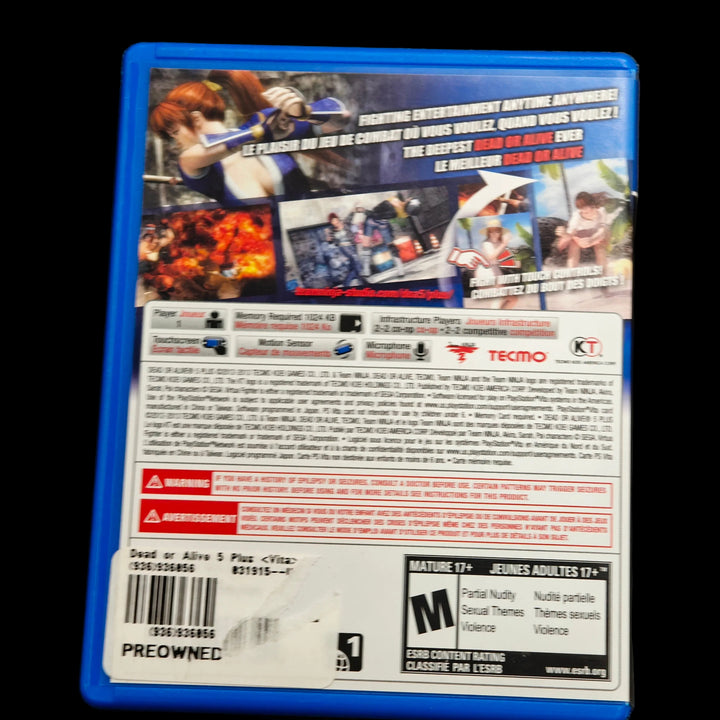 Dead or Alive 5+ (Plus) PS Vita Playstation CASE ONLY - CO62726
