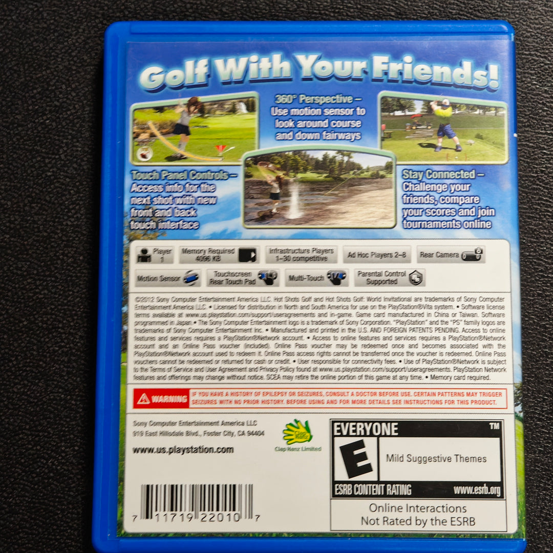 Hot Shots Golf World Invitational PS Vita Playstation CASE ONLY - CO62726