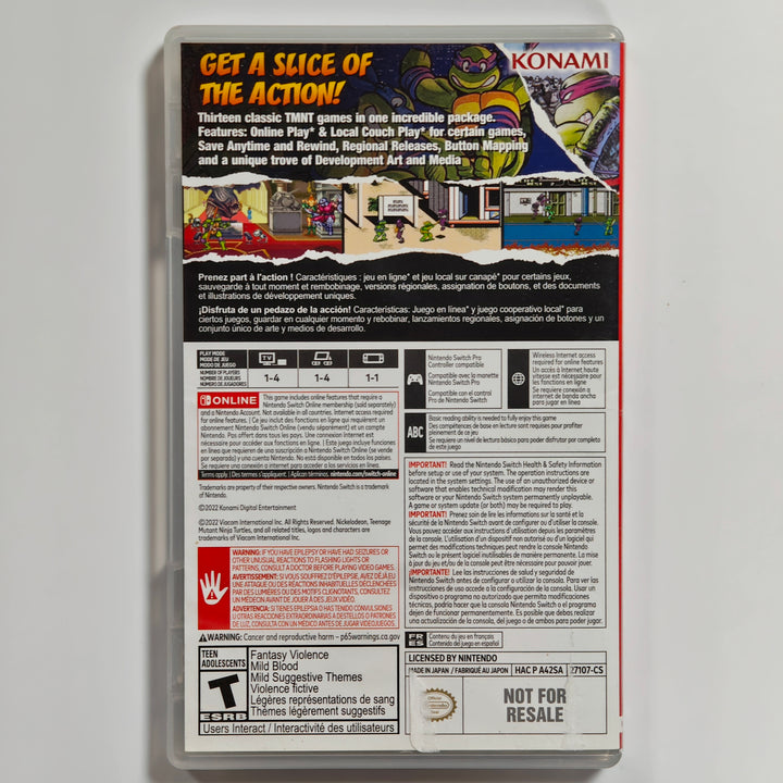 Teenage Mutant Ninja Turtles Cowabunga Collection Nintendo Switch CASE ONLY - CO62726