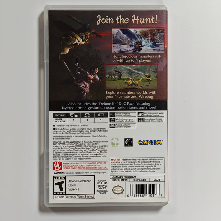Monster Hunter Rise Deluxe Edition Nintendo Switch CASE ONLY - CO62726