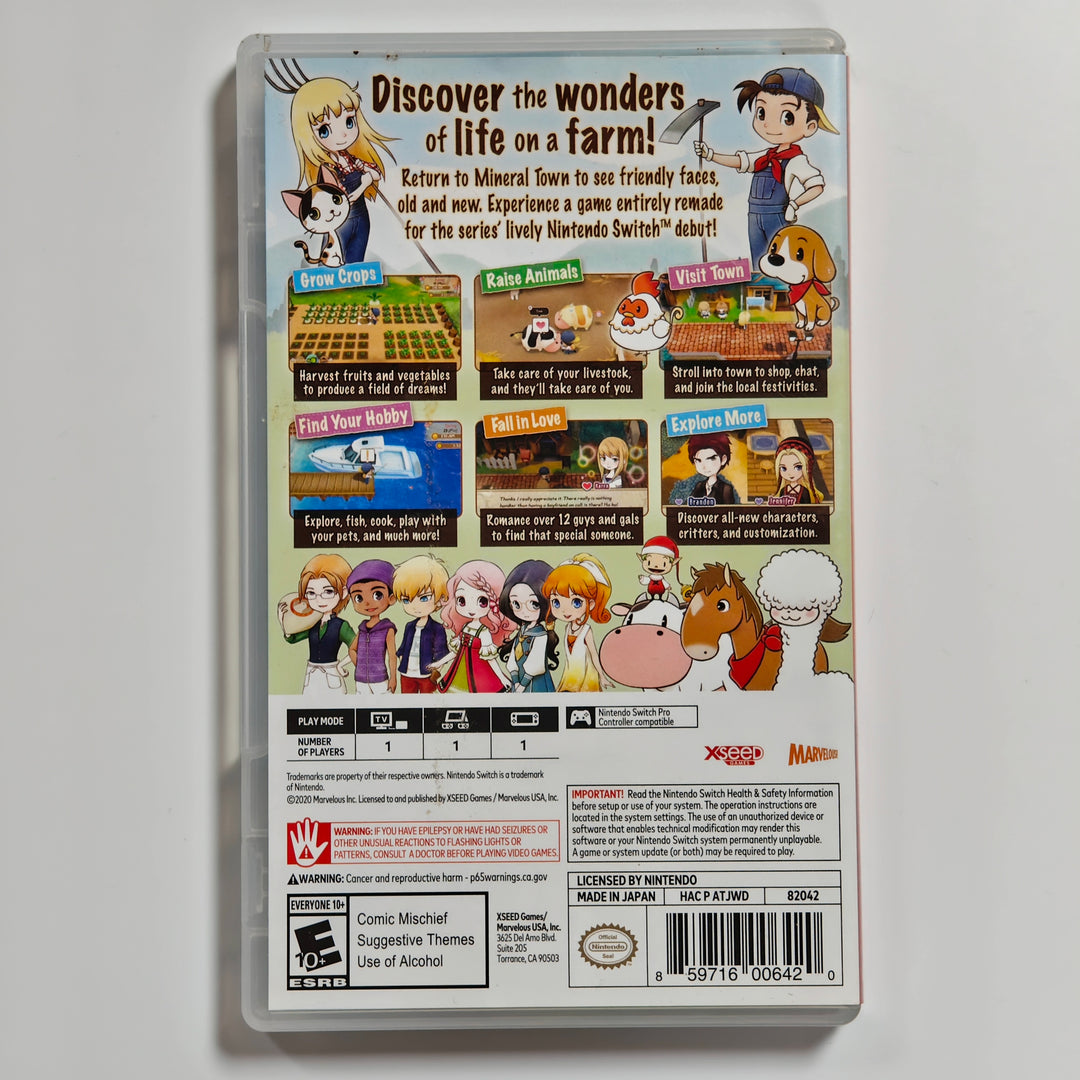 Story of Seasons: Friends of Mineral Town Nintendo Switch CASE & MANUAL ONLY - CO62726