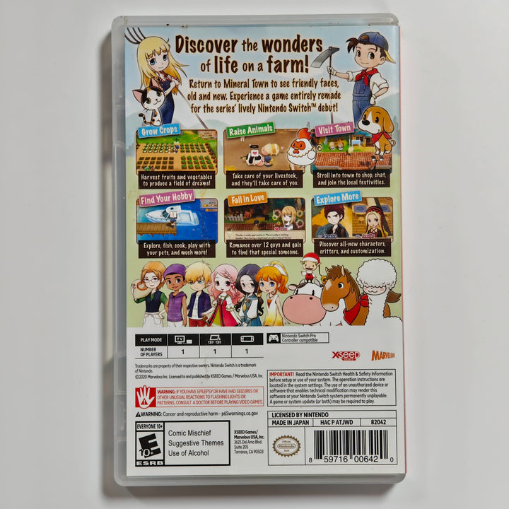 Story of Seasons: Friends of Mineral Town Nintendo Switch CASE & MANUAL ONLY - CO62726