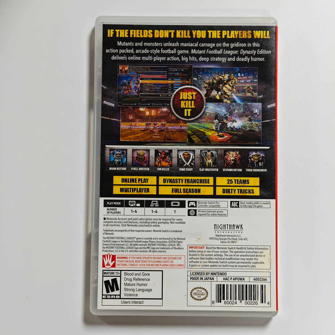 Mutant Football League Dynasty Edition Nintendo Switch CASE ONLY - CO62726